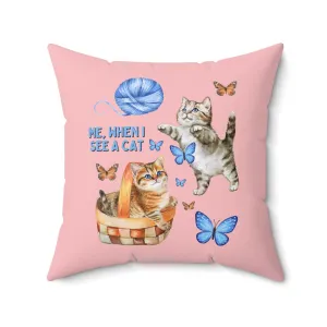 90s Aesthetic Whimsigoth Pillow for Cat Mom