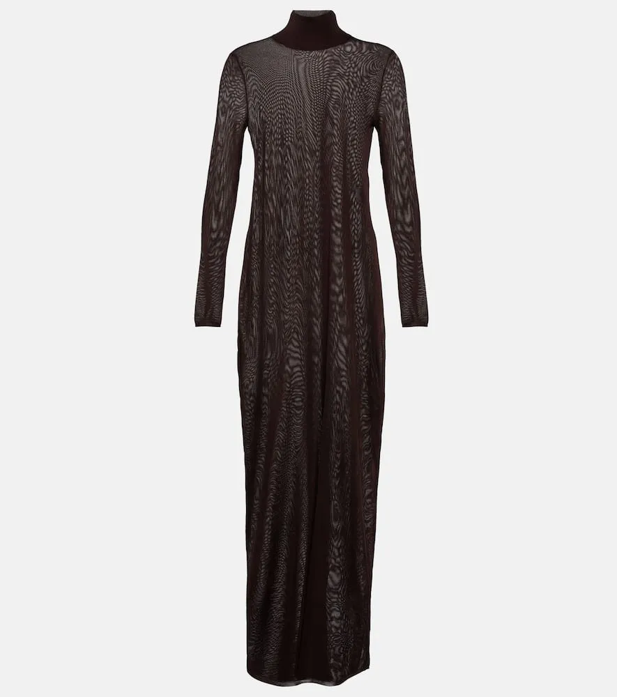 Alaia High-neck knit maxi dress