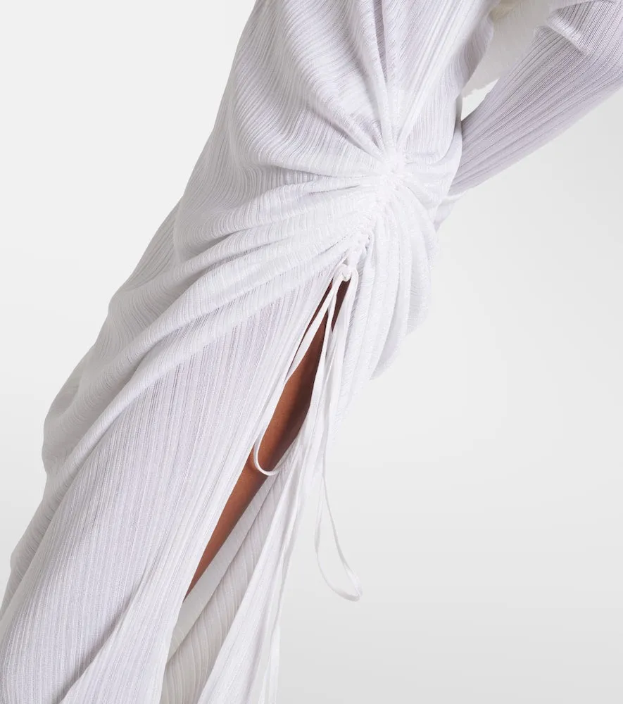 Alaia Off-shoulder ruched maxi dress