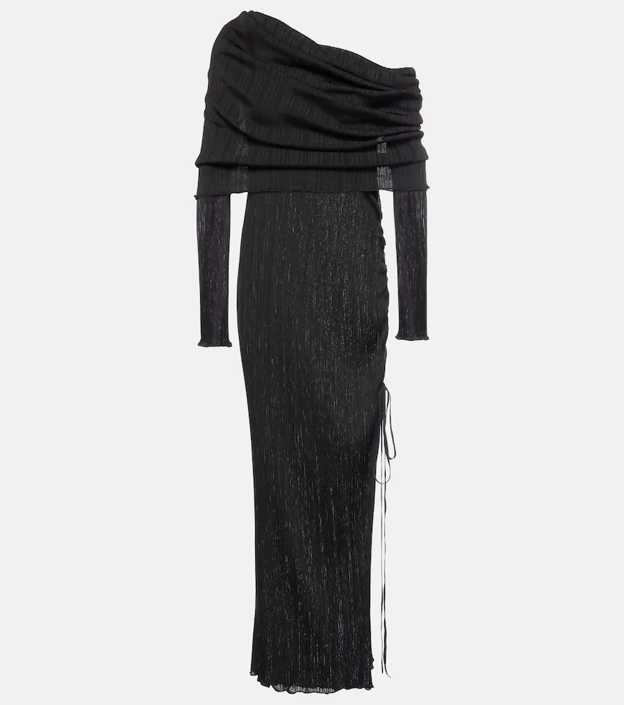 Alaia Off-shoulder ruched maxi dress