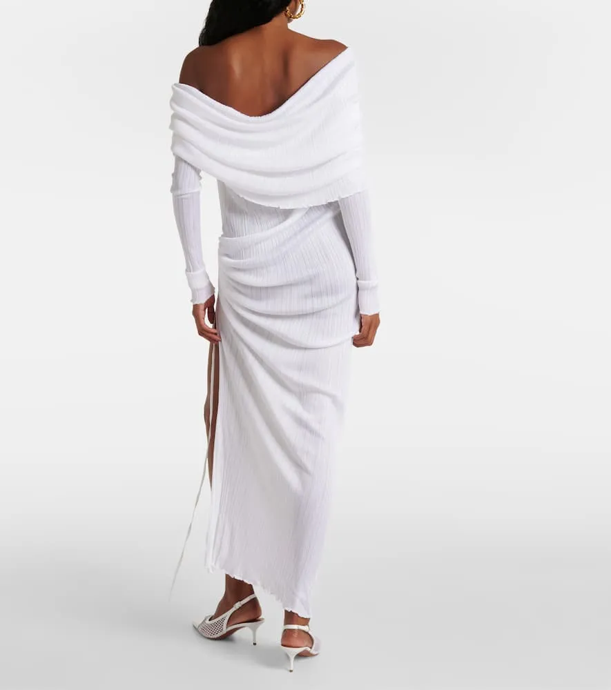 Alaia Off-shoulder ruched maxi dress