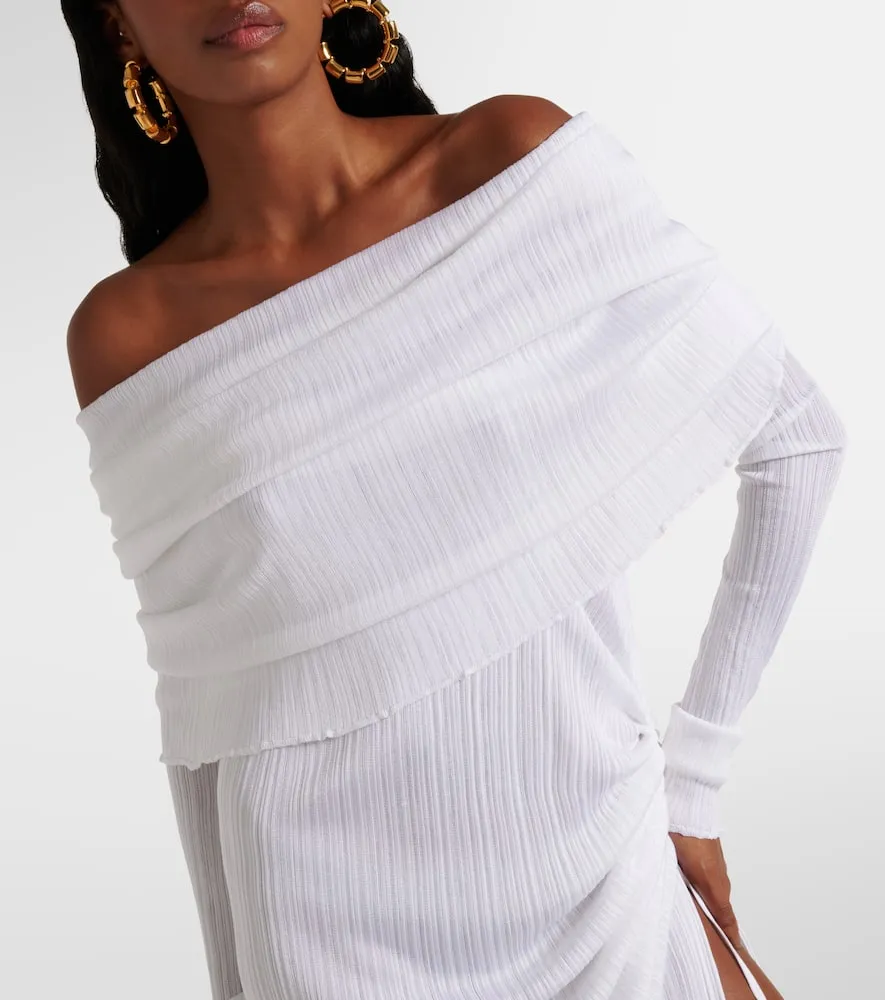 Alaia Off-shoulder ruched maxi dress