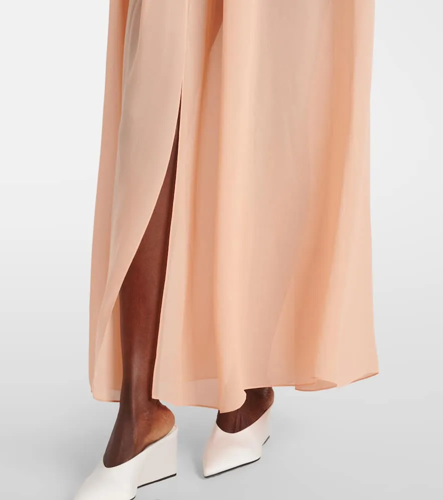 Alaia Peplum georgette maxi dress