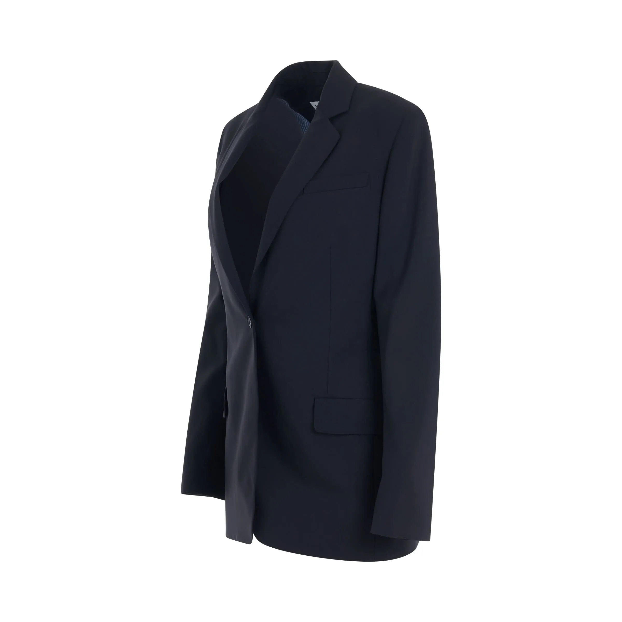 Cut Out Tailored Jacket in Dark Blue
