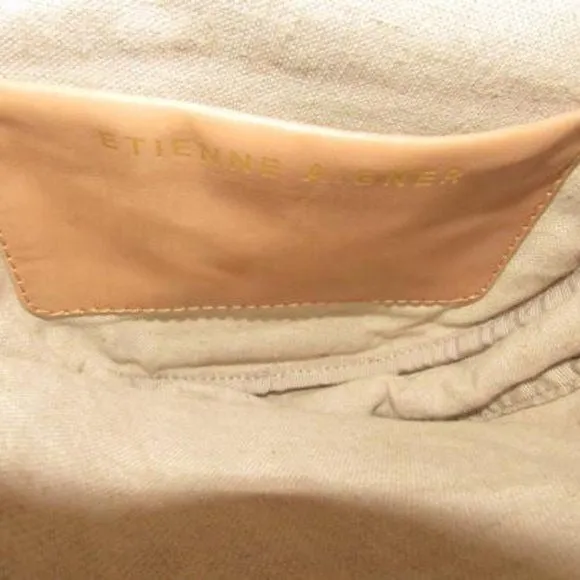 Etienne Aigner, 1970's- 1980's, yellow canvas and brown leather round canteen style cross body or shoulder bag
