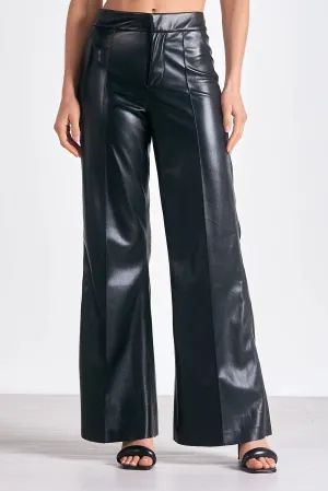 Faux leather wide leg pant fl2334