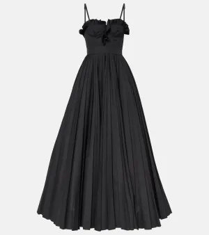 Giambattista Valli Ruched pleated cotton gown