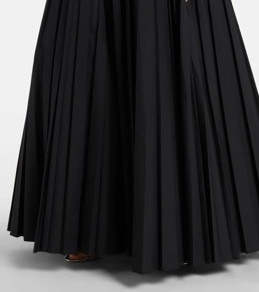 Giambattista Valli Ruched pleated cotton gown