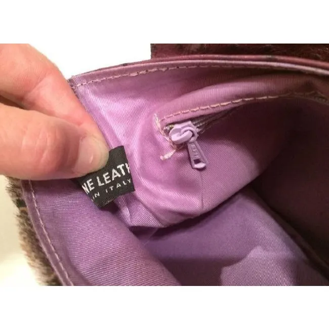 Saks Fifth Avenue Vintage Pursesdesigner Purses Purple Ostrich Leather And Plaid Pony Hair And Hobo