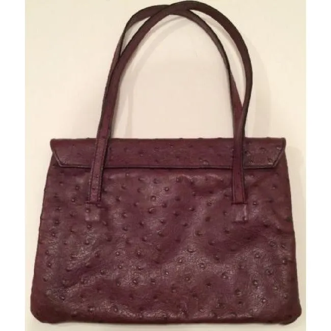 Saks Fifth Avenue Vintage Pursesdesigner Purses Purple Ostrich Leather And Plaid Pony Hair And Hobo