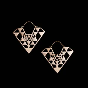 Sri Yantra Triangle Earrings
