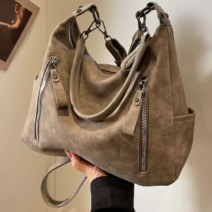 Uakiss Solid Color Faux Leather Shoulder Bag - Casual to Formal Style with Zipper Closure - Polyester Lining, Fixed Strap for Versatile Handbag