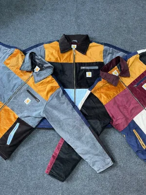 Vintage Carhartt Rework Style Corduroy Patchwork Detroit Jackets - MOQ 30 pcs
