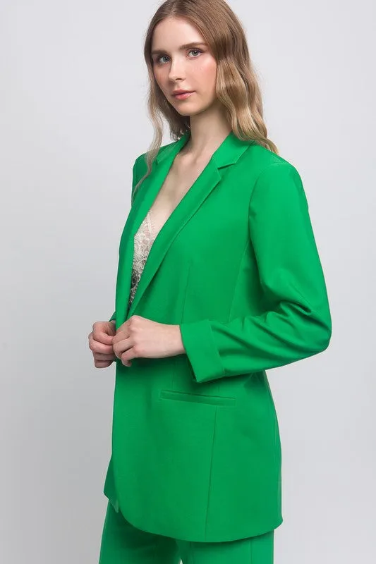 Woven Solid Vertigo Blazer
