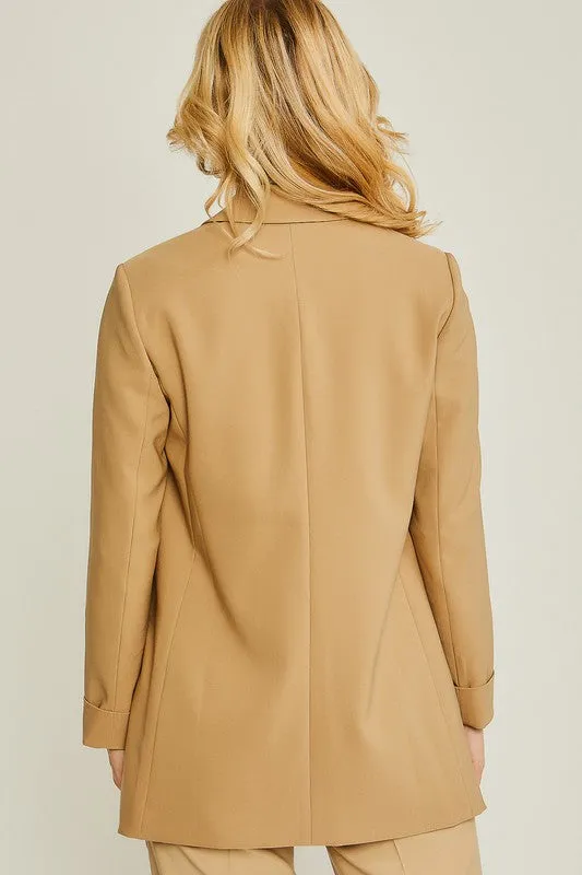 Woven Solid Vertigo Blazer